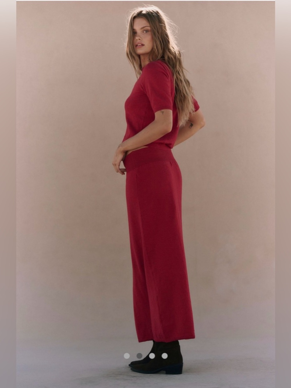 NWT Free People Isabella sweater skirt set red - Picture 4 of 4